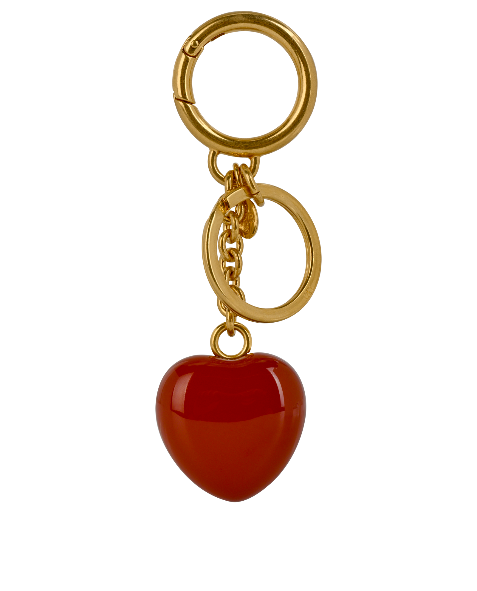 Valentino Garavani Heart Keyring, &pound;195, Accessories, Gold/Red, Brass, Back view